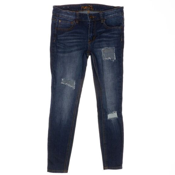 Rue21 Mid Rise Jegging Jeans Size 6 S Womens Distressed Blue Stretch 29 x 25.5 - Picture 1 of 10